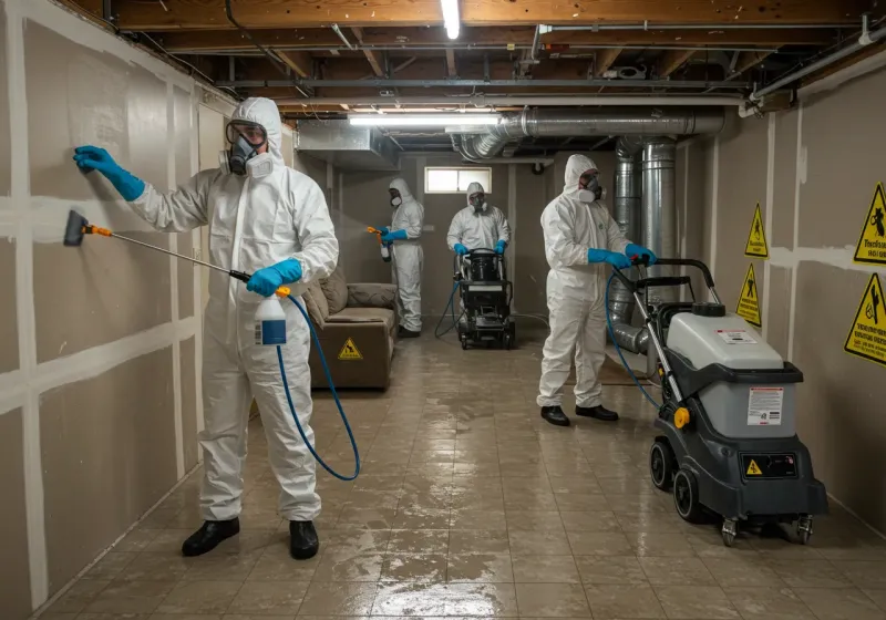 Basement Moisture Removal and Structural Drying process in Fort Rucker, AL